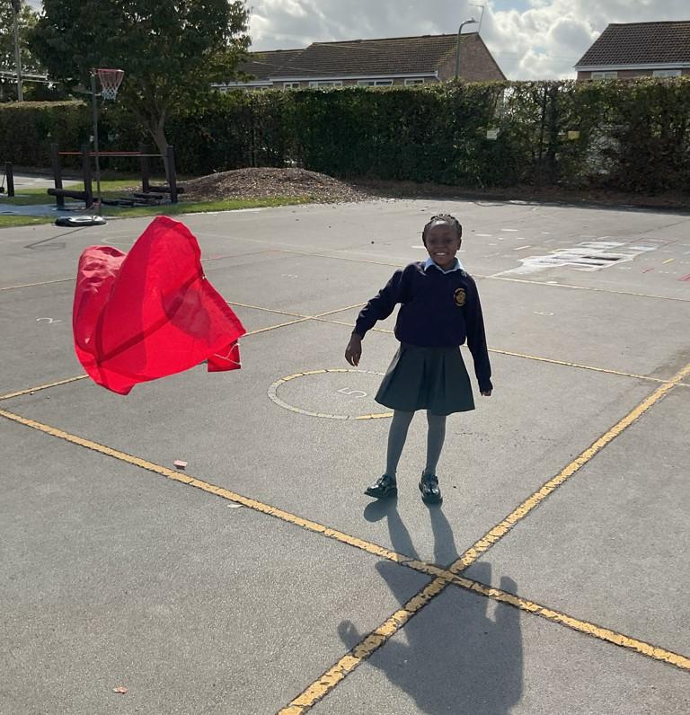 Science investigation into forces; here we were looking at wind resistance.