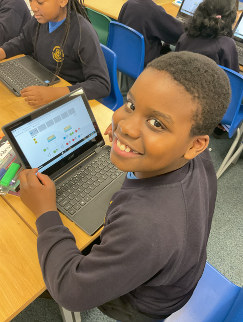 Year 5 had the laptops for this weeks work, here we're 'enjoying' fractions.